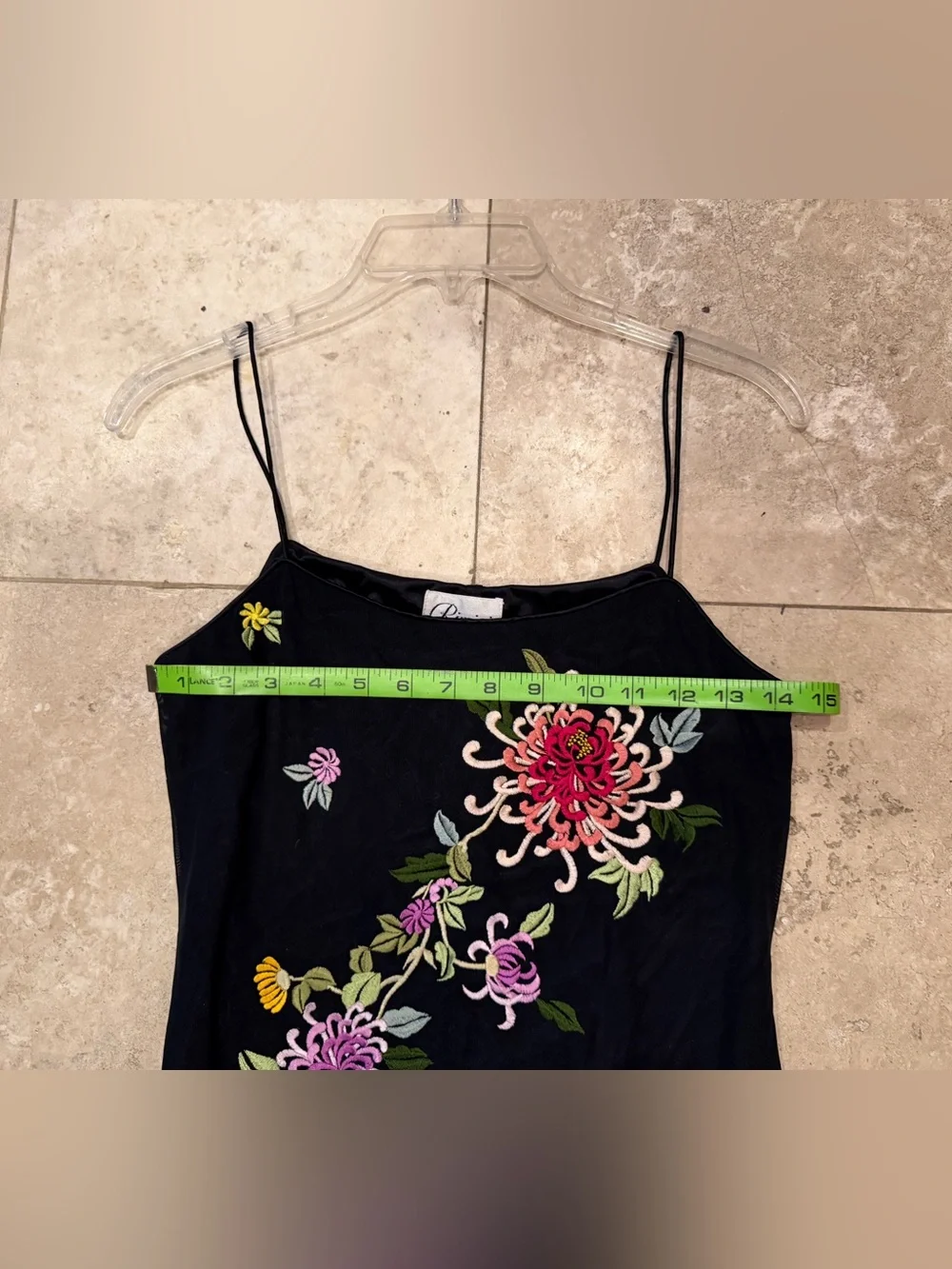 Rimini by Shaw Black Embroidered Floral Mesh Overlay Maxi Dress Size 8 - Picture 5 of 7